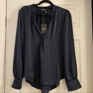 NWT DKNY Navy Blue Blouse
